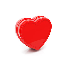 Isolated glossy heart on white background