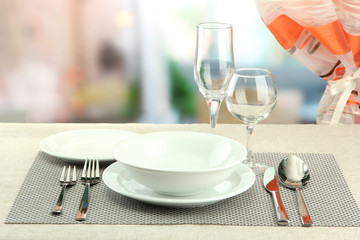 Table setting at restaurant