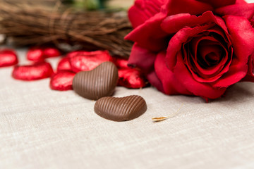 Love sweet heart shaped chocolates candies
