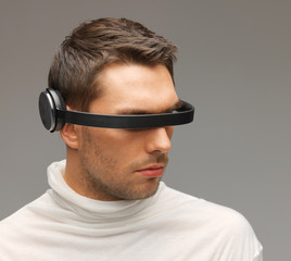 man with futuristic glasses
