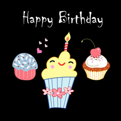 greeting card with a birthday cake