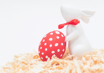 easter porcelain bunny with egg