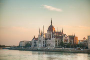 Naklejka premium Hungarian Parliament building in Budapest