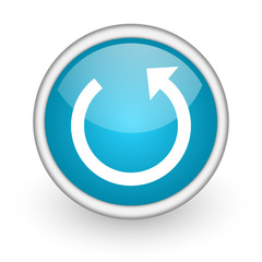 rotate blue glossy icon on white background