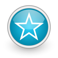 star blue glossy icon on white background