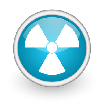 radiation blue glossy icon on white background
