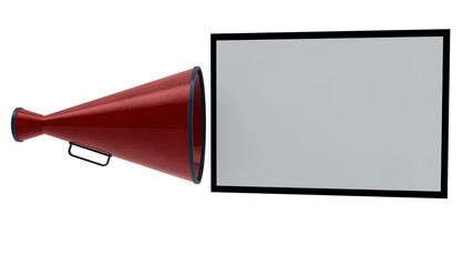 Altavoz y letrero
