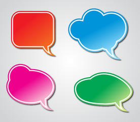 colorful hand drawn speech and thought bubbles