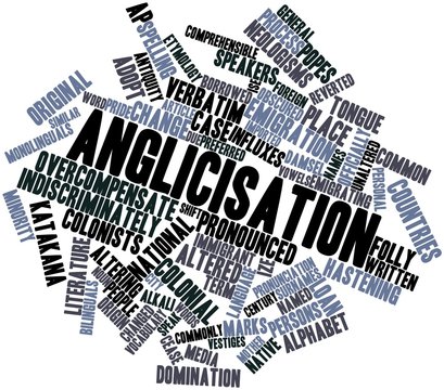 Word cloud for Anglicisation