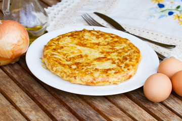 served tortilla  - spanish omelette
