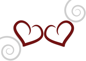 coppia di cuori stilizzati