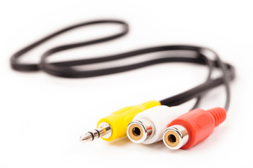 Naklejka premium socket jack for music device isolated on wite background