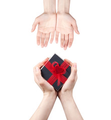 taking a gift concept isolated