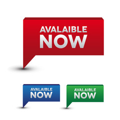 Fototapeta premium Avalaible now button set pointer