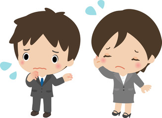 困っている新入社員の男女