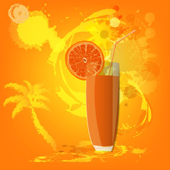 Fresh juice orange.Summer exotic rest