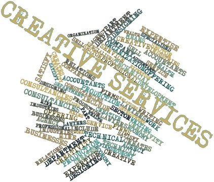 Word cloud for Creative services