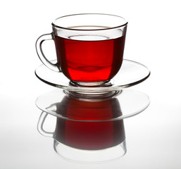 Tea mug and saucer for tea drinking