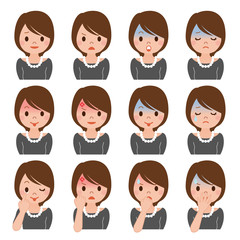 女性　表情　礼服　セット