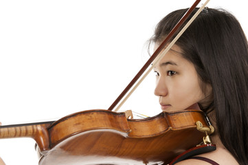 young female violin player