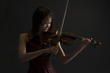 young female violin player