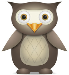 kleine Eule mit braunen Augen