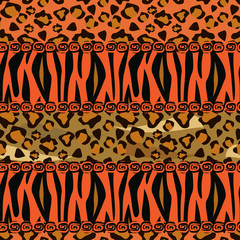 Abstract  background with tiger and cheetah skin pattern