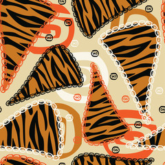 Abstract seamless background with tiger skin pattern