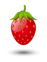 Strawberry glossy icon