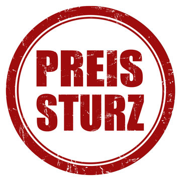 Grunge Stempe rot rund PREISSTURZ
