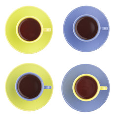 Set of color cups