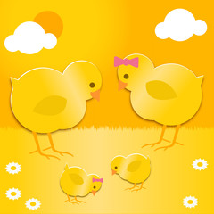 easter chicks family