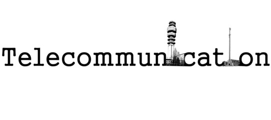 Naklejka premium Scritta telecomunicazioni