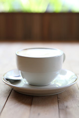 coffee on wood background
