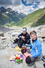 Fototapeta premium Hiker at the rest