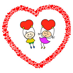 Obraz premium hand-drawn heart sketch