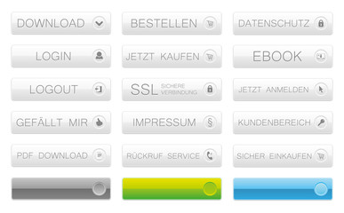 Web Button Icon Set silber