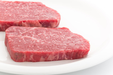 Beef Round Steak on white plate