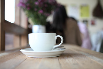 coffee on wood background