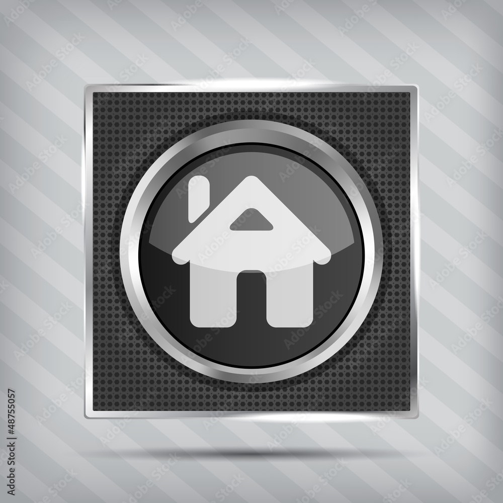 Poster home button icon on the metallic background