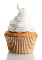 tasty cupcake, isolated on white