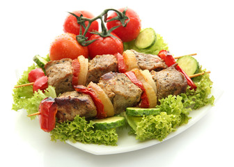 tasty grilled meat and vegetables