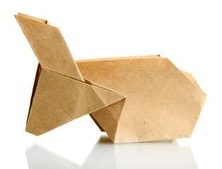 Origami rabbit isolated on white