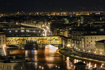 Fototapeta na wymiar Florence Old Wieczór Most