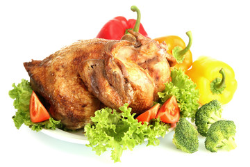 Tasty whole roasted chicken