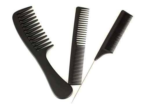 Black combs isolated on white