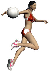 GIRL PLAY VOLLEYBALL - 3D