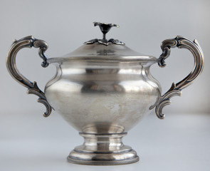 Silver amphora vase