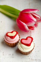 Glückwunschkarte - zwei Herzen zum naschen