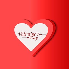 Valentines day red single heart vector design